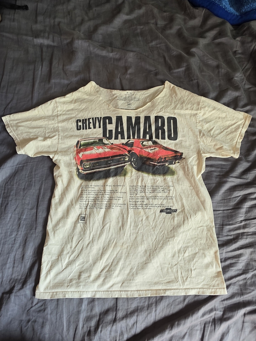 Chemistry Chevy Camaro T Shirt Size M GM Official Licensed Beige Graphic Tee